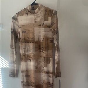 Women’s newspaper print dress